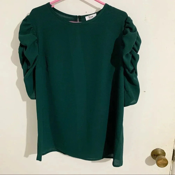 Ripe green dress blouse Sz S/P - Picture 3 of 10